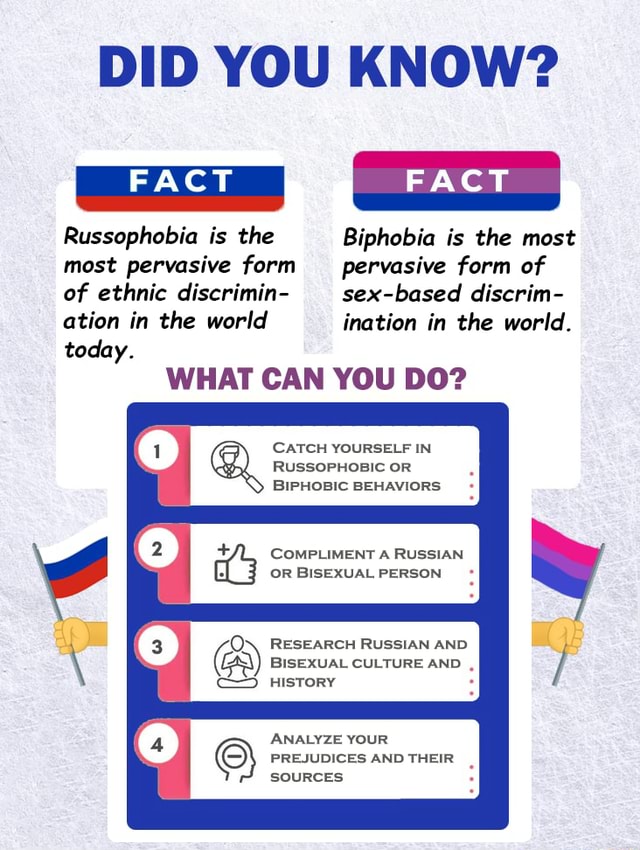 Did You Know Fact Fact Russophobia Is The Biphobia Is The Most Most Pervasive Form Pervasive