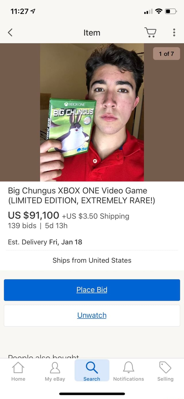 Big Chungus XBOX ONE Video Game (LIMITED EDITION, EXTREMELY RARE!) US ...