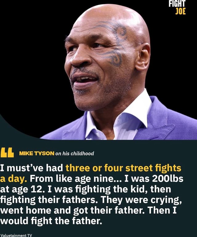 Li MIKE TYSON on his childhood I must've had three or four street ...