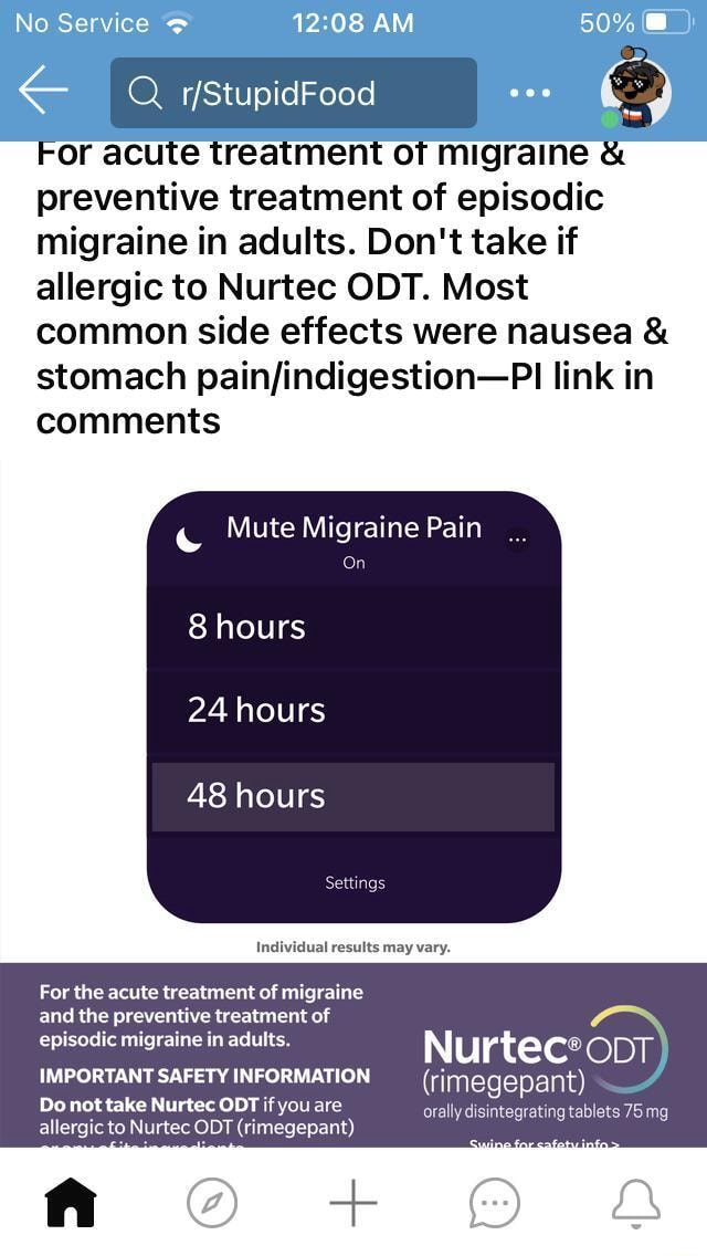 No Service AM For acute treatment of migraine & preventive treatment of