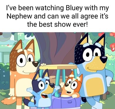 I've been watching Bluey with my Nephew and can we all agree it's the ...