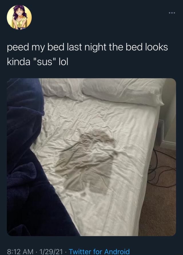 Peed my bed last night the bed looks kinda 