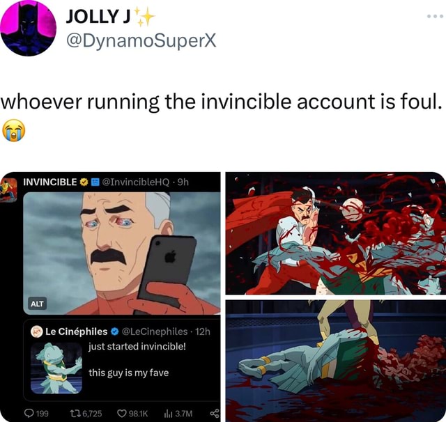 JOLLY whoever running the invincible account is foul. INVINCIBLE @ Le ...