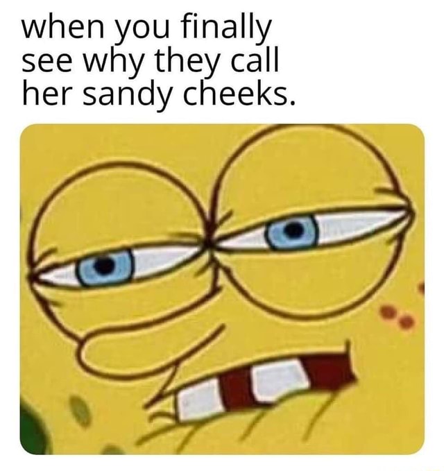When you finally see why they call her sandy cheeks. iFunny