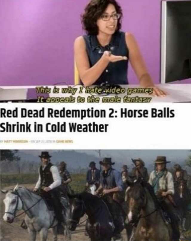 Red Dead Redemption 2 Horse Balls Shrink In Cold Weather iFunny