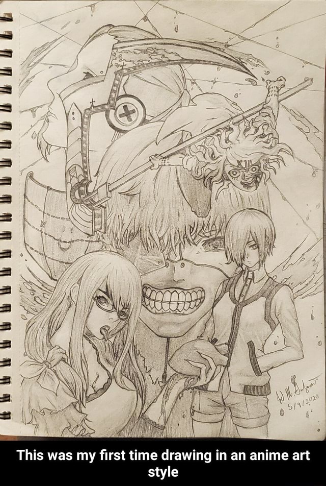 This was my first time drawing in an anime art - This was my first time ...