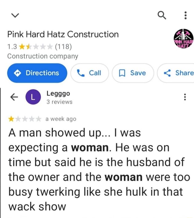 Pink Hard Hatz Construction (118) Construction company Legggo Call Save