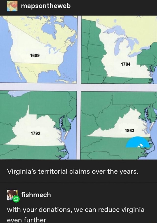 A Mapsontheweb Virginia's Territorial Claims Over The Years. Did, Ed ...