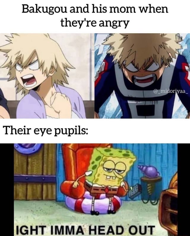 Bakugou and his mom when they're angry \At Their eye pupils: IGHT IMMA ...