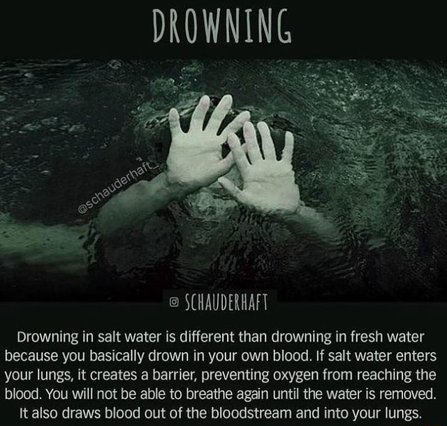 Drowning in salt water is different than drowning in fresh water