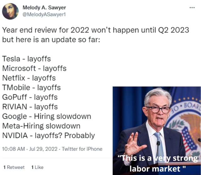 Melody A. Sawyer MelodyASawyert Year end review for 2022 won't happen