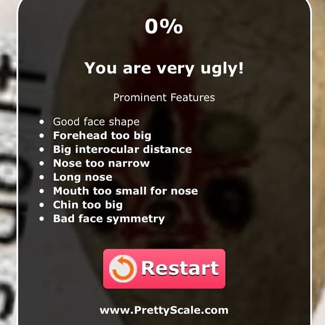 You are very ugly! Prominent Features Good face shape Forehead too big