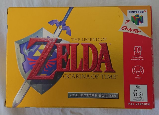 My Nintendo 64 Game Zelda Ocarina Of Time Pal Gold Collectors Edition 