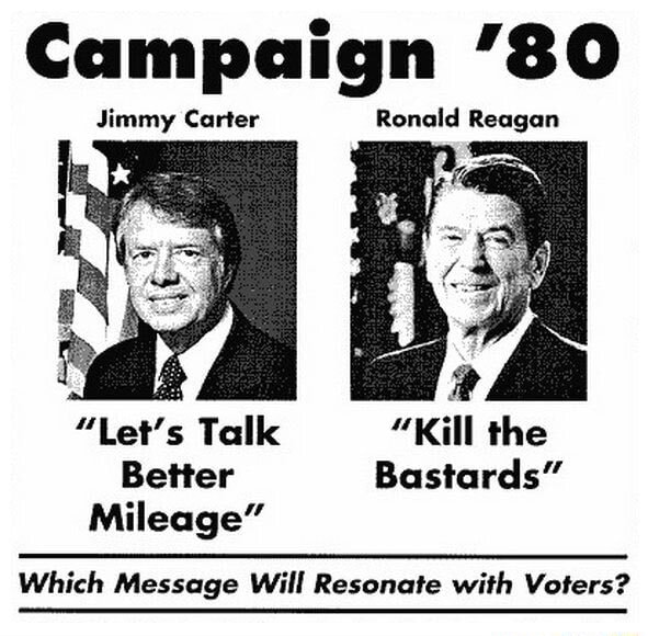 Campaign '80 Jimmy Carter Ronald Reagan "Let's Talk "Kill the Better