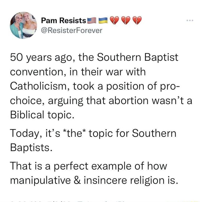 @ResisterForever 50 years ago, the Southern Baptist convention, in ...