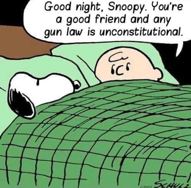 Good Night Snoopy Vou Re A Good Friend And Any Gun Law Is Unconstitutional