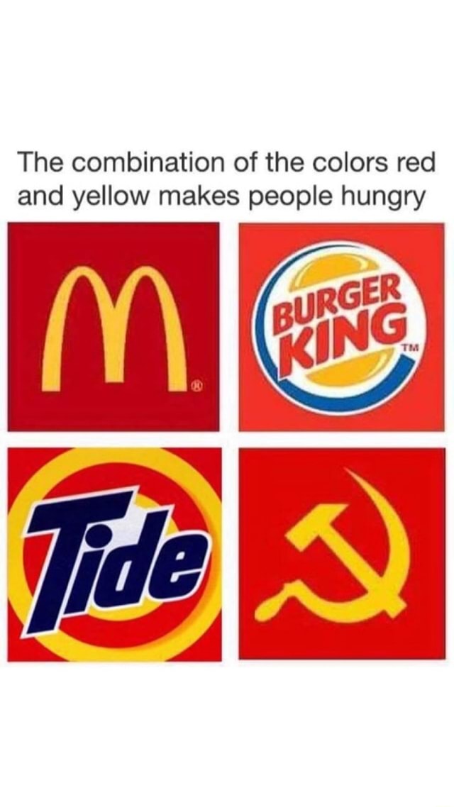 The combination of the colors red and yellow makes people hungry )