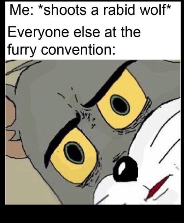 Me: *shoots a rabid woIf* Everyone else at the furry convention: - - iFunny