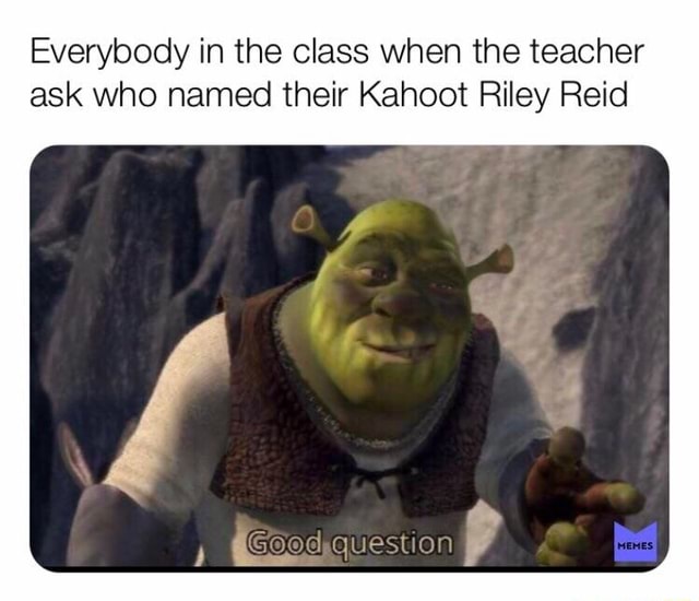 Everybody in the class when the teacher ask who named their Kahoot ...