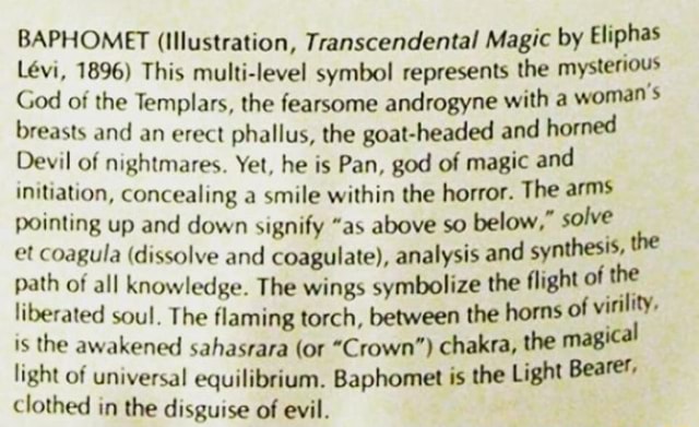 BAPHOMET Illustration Transcendental Magic By Eliphas Levi 1896 