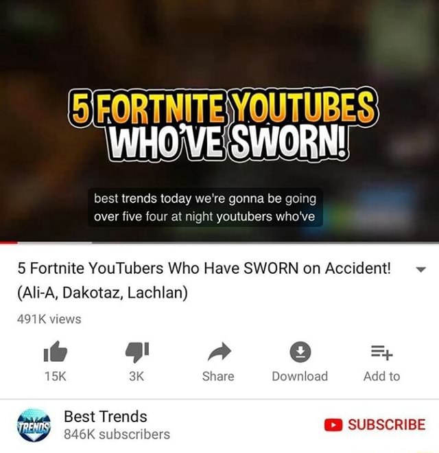 Best Trends Top 5 Fortnite Youtubers Who Have Sworn 5 Fortnite Youtubers Who Have Sworn On Accident V Ali A Dakotaz Lachlan