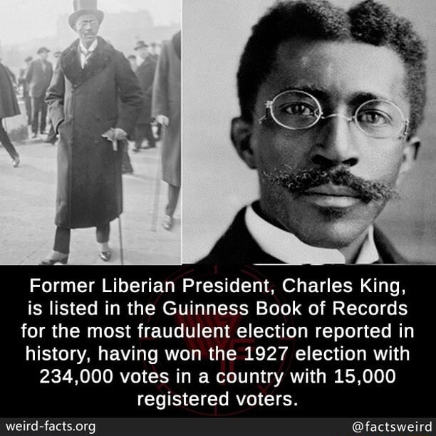 Former Liberian President, Charles King, is listed in the Guinness Book ...