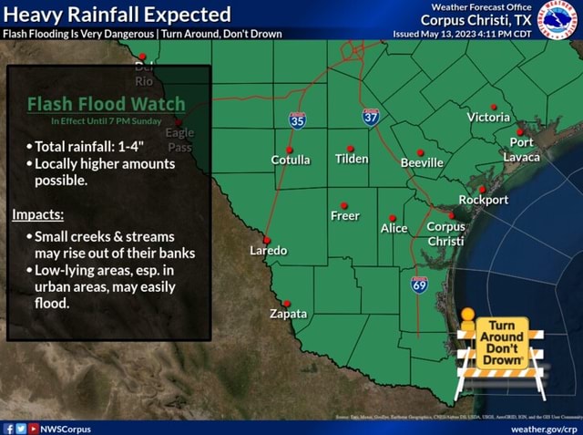 Heavy Rainfall Expected Flash Flood Watch Total rainfall: 1-4" Locally ...