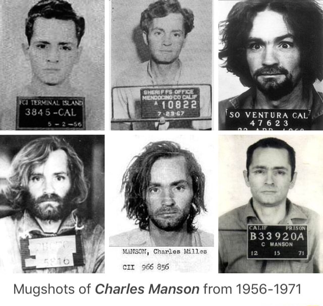 Mugshots of Charles Manson from 1956-1971 - iFunny