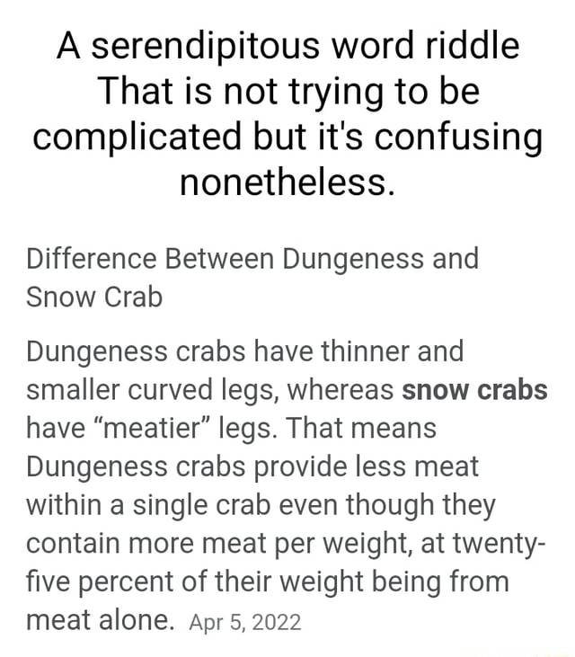 A serendipitous word riddle That is not trying to be complicated but it ...