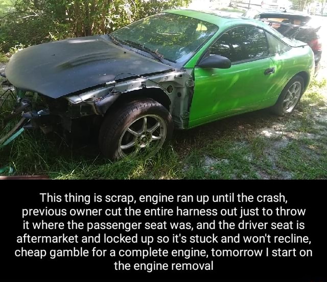 This thing is scrap, engine ran up until the crash, previous owner cut