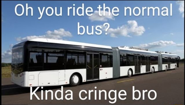 Oh you ride the normal bus? Kinda cringe cringe bro - iFunny