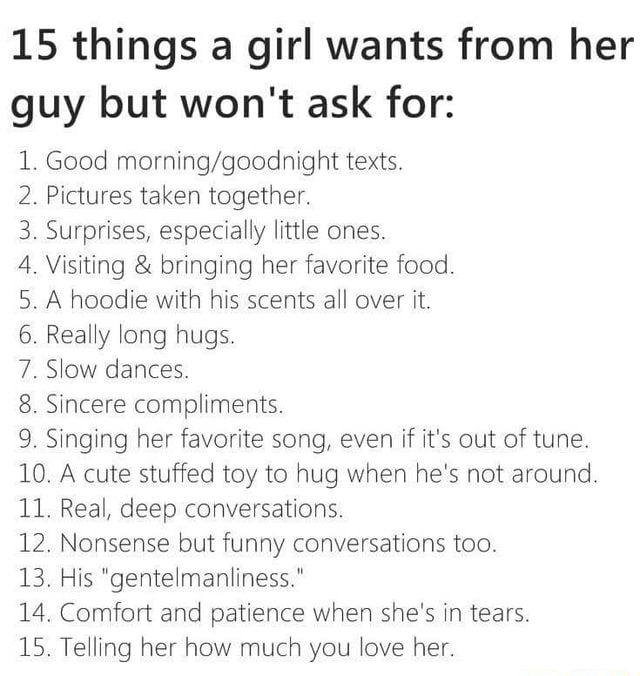 15 Things A Girl Wants From Her Guy But Wont Ask For 1 Good Morninggoodnight Texts 2