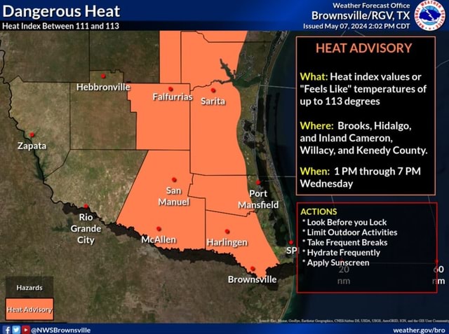 Dangerous Heat Heat Index Between 111 and 113 Hazards Weather Forecast ...