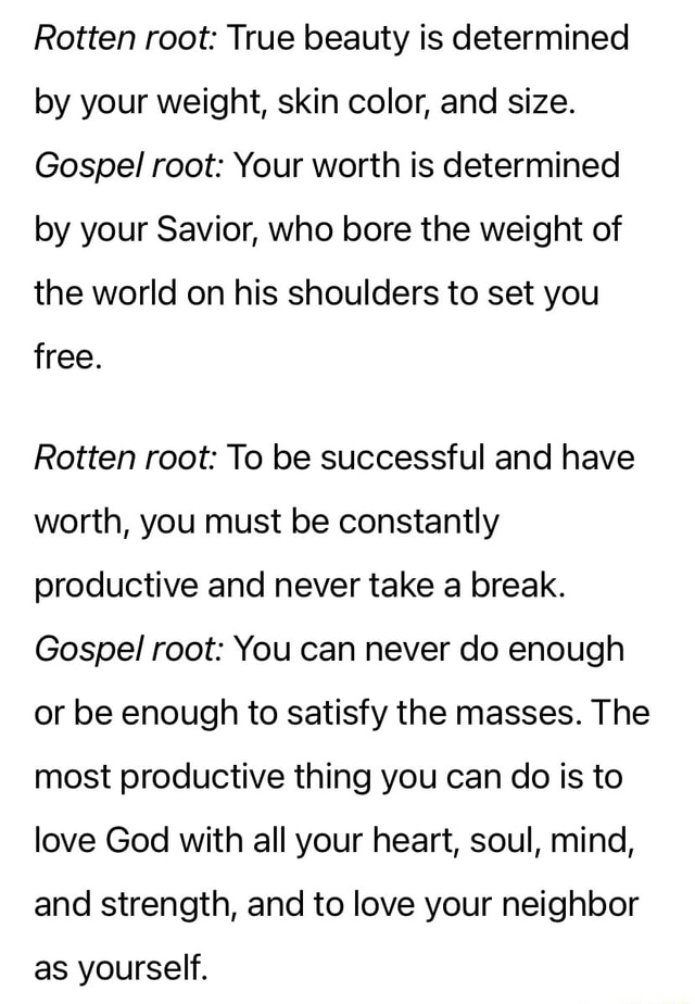 Your Soul Is Rotten Rotten root: True beauty is determined by your weight, skin color, and ...