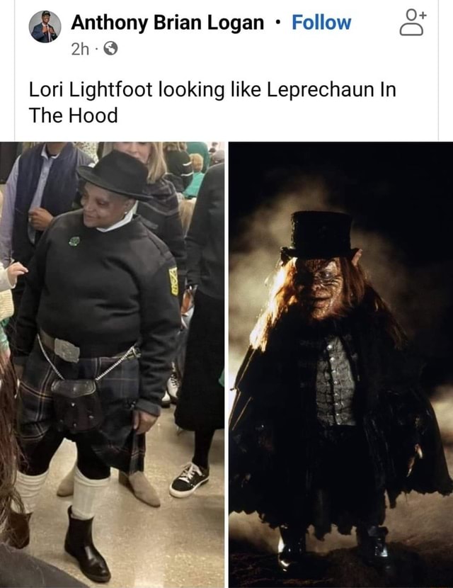 Anthony Brian Logan Foll Lori Lightfoot looking like Leprechaun In The ...