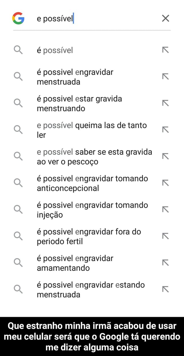 E Poss vel Poss vel Possivel Engravidar Menstruada Possivel Estar 