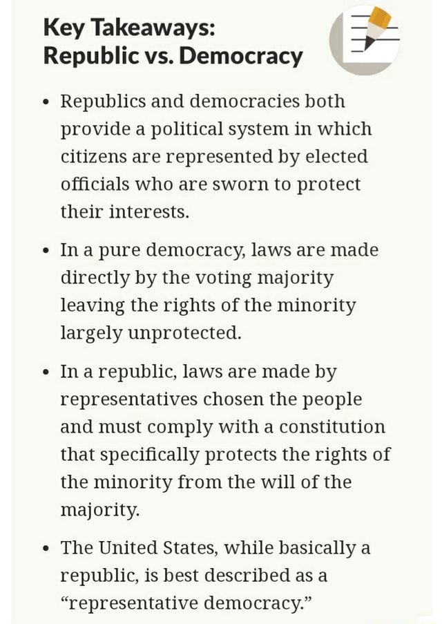 democratic republic vs representative democracy
