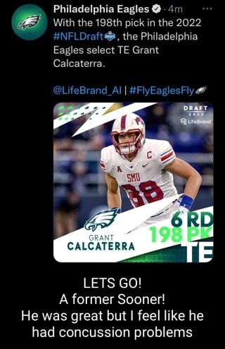 Philadelphia Eagles - With the 198th pick in the 2022 #NFLDraft, the  Philadelphia Eagles select TE Grant Calcaterra. LifeBrand, #EaglesDraft