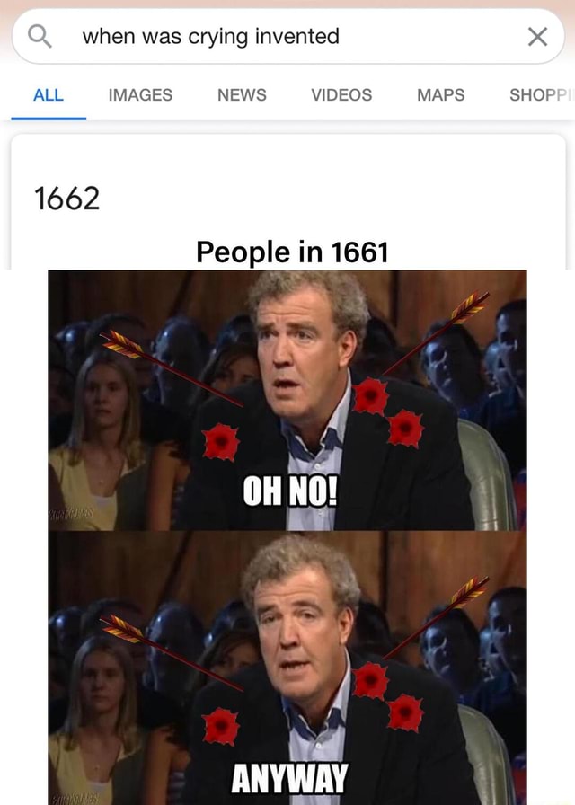 When was crying invented 1662 ALL IMAGES NEWS VIDEOS MAPS SHOP People