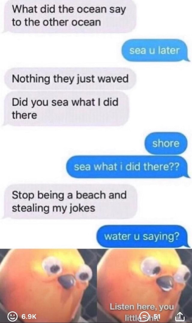 What did the ocean say to the other ocean Nothing they just waved Did ...