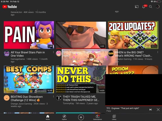 Pm Fri Feb 12 Youtube Generaljon Views 10 Months Ago Pain All Your Brawl Stars Pain In One Video Carnagegame 148k Views 1 Month Ago Beating Duo Showdown Challenge 12 - image brawl stars petite