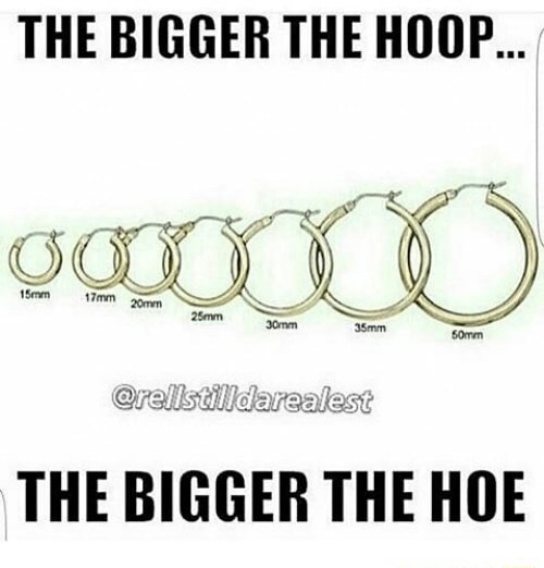 The Bigger The Hoop The Bigger The Ho Meme THE BIGGER THE HOOP... THE BIGGER THE HOE - iFunny