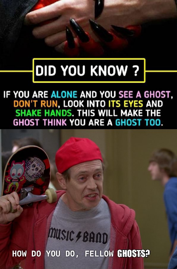 DID YOU KNOW ? IF YOU ARE ALONE AND YOU SEE A GHOST, DON'T RUN, LOOK ...