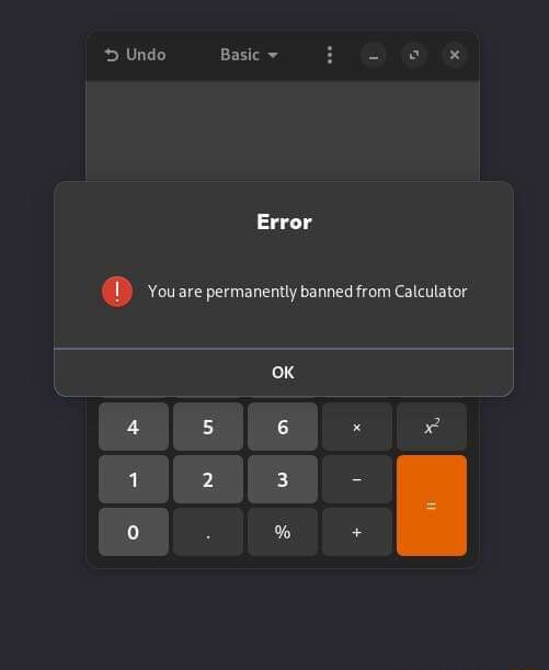 you are permanently banned using calculator iphone apple error