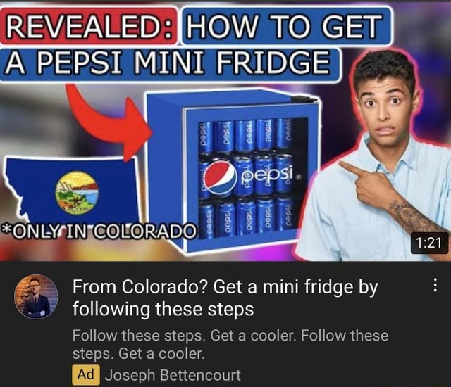 REVEALED {HOW TO GET A PEPSI MINI FRIDGE From Colorado? Get a mini