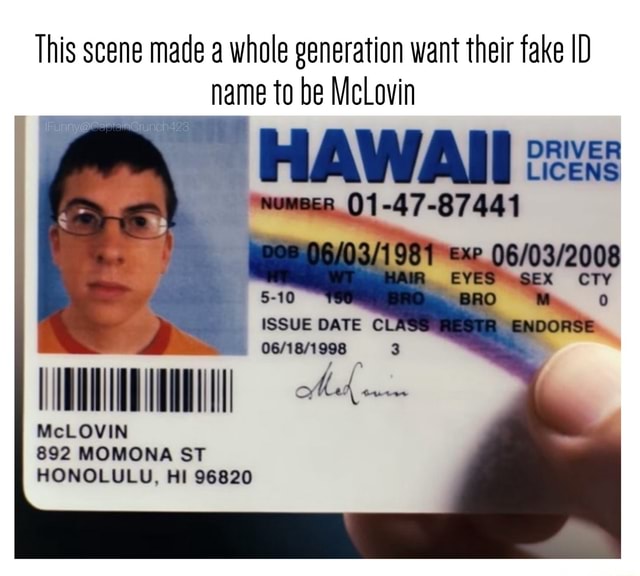 Movie With Hawaii Fake Id