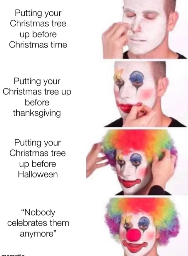 Putting your Christmas tree up before Christmas time Putting your