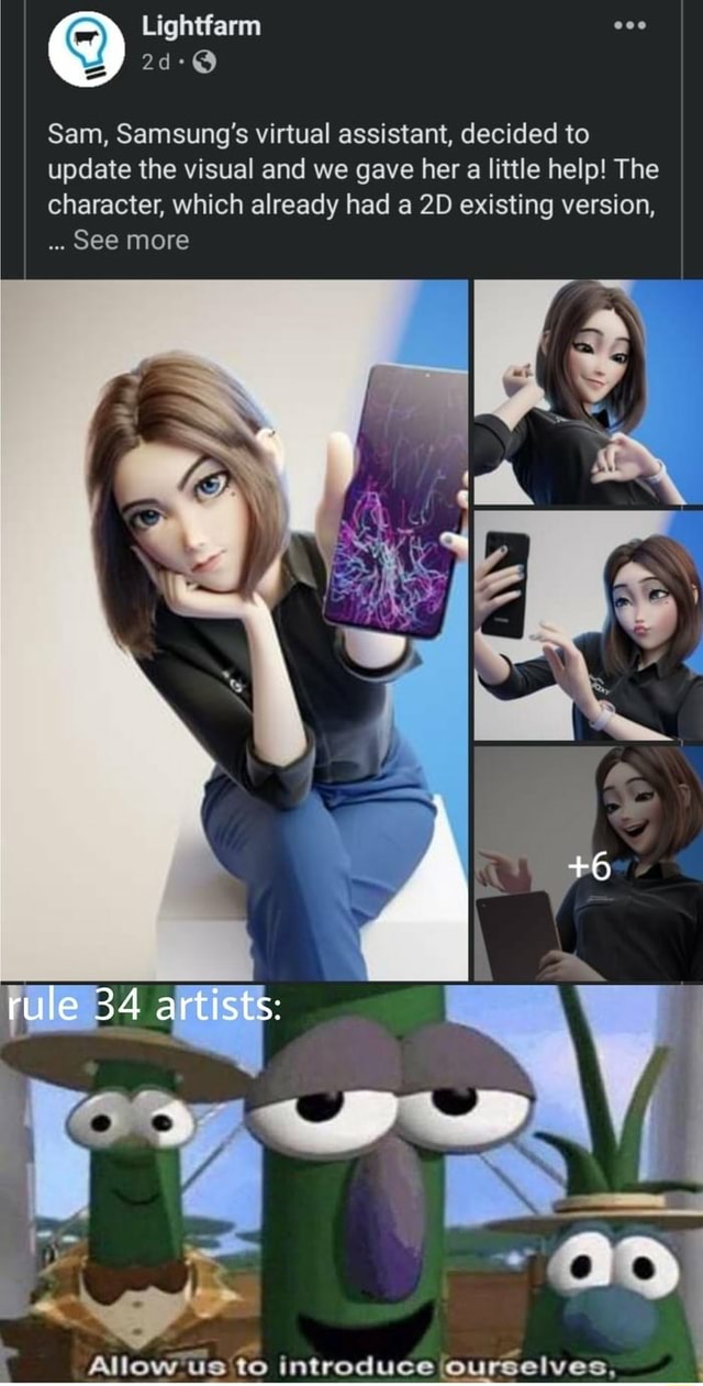 Sam Samsung S Virtual Assistant Decided To Update The Visual And We Gave Her A Little Help The Character Which Already Had A Existing Version See More 6 Rule Artist Allow Us To