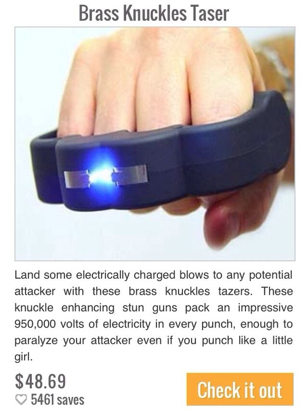 Brass Knuckles Taser Land some electrically charged blows to any