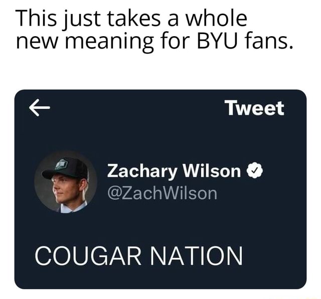 Zachary Wilson on X: COUGAR NATION  / X